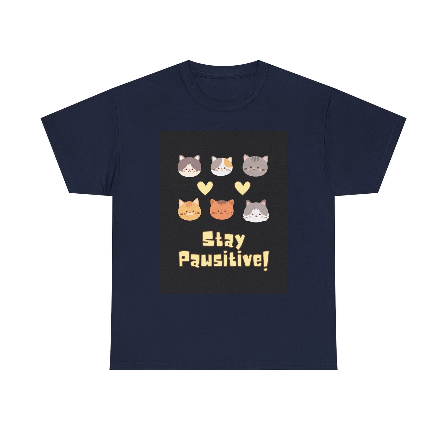 Pawsitive Vibes Unisex Cotton Tee - Cat Lover Gift, Funny Tee, Animal Lover Shirt, Unique Pet Shirt, Cool Casual Wear