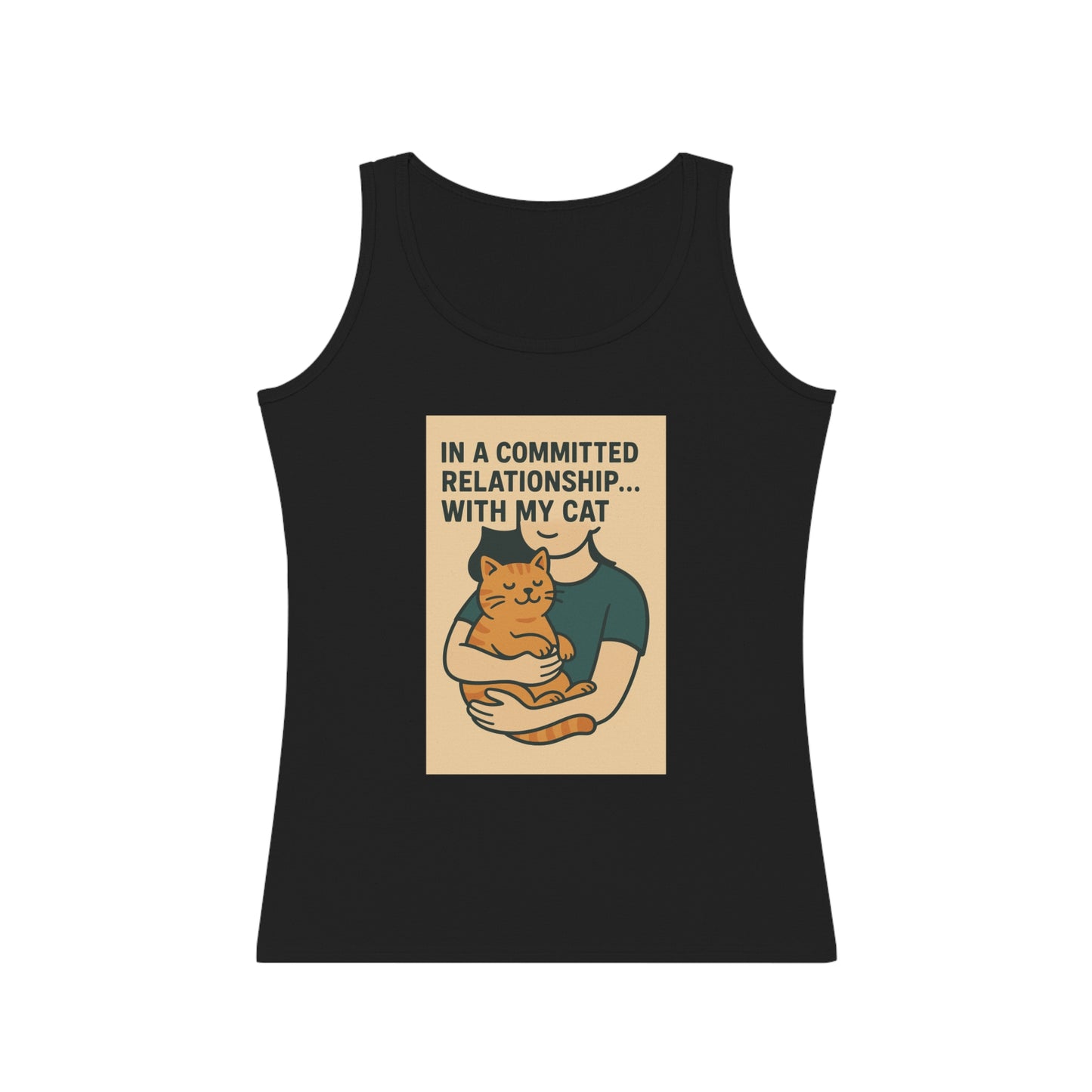Cat Lover's Tank Top - In a Committed Relationship With My Cat, Pet Lover Gift, Women's Casual Wear, Cute Animal Apparel, Cat Mom Tank